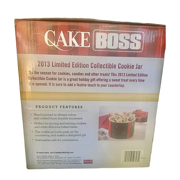 Cake Boss Christmas Ceramic‎ Cookie Jar Green/ Red Limited Edition 2013 - Picture 5 of 14